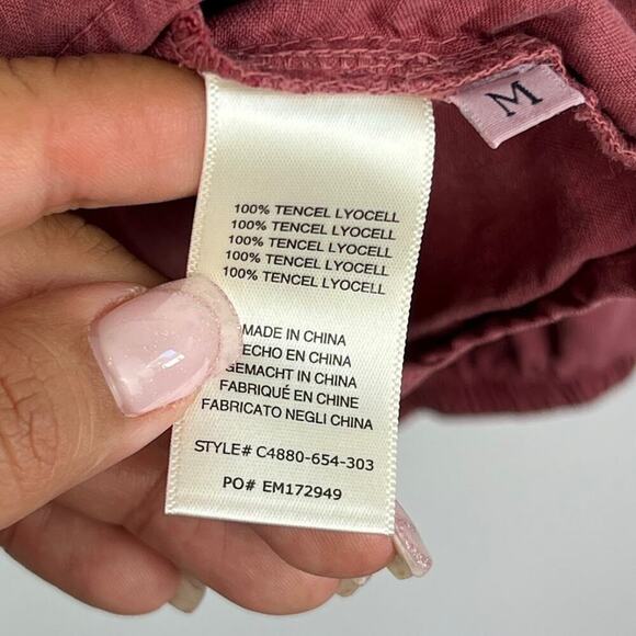 Anthropologie Cloth & Stone Raglan ruffle neck blouse womens Size Medium - Picture 9 of 9